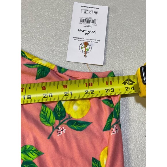 Joyspun Womens 3X Knit Chemise gown With Lemons Print & Lace Trim - Picture 6 of 9